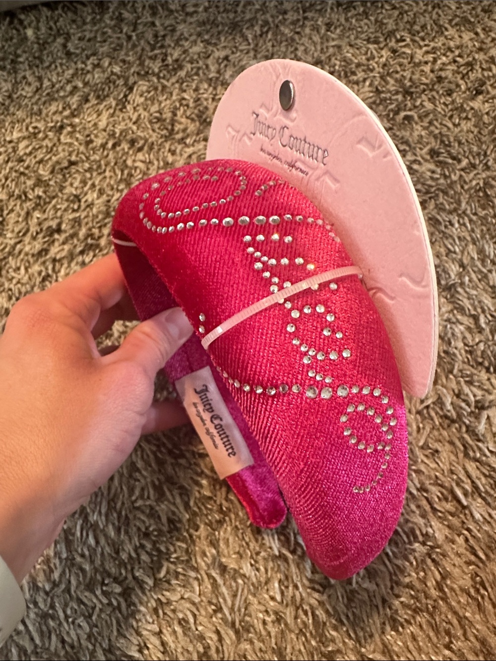 Juicy Couture Y2K Hot Pink Jeweled Headband NWT 8